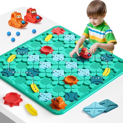 burgkidz Kinder Spielzeug MINT Brettspiele - Smart Logical Road Builder 56 x 56 cm groß