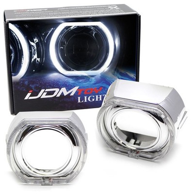 X5-R Style White LED Halo Ring Angel Eye Shrouds For 3.0'' H1 Headlamp Projectors
