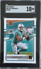 2020 DONRUSS CANVAS TUA TAGOVAILOA SGC 10 RATED ROOKIE CARD FALCONS ALABAMA