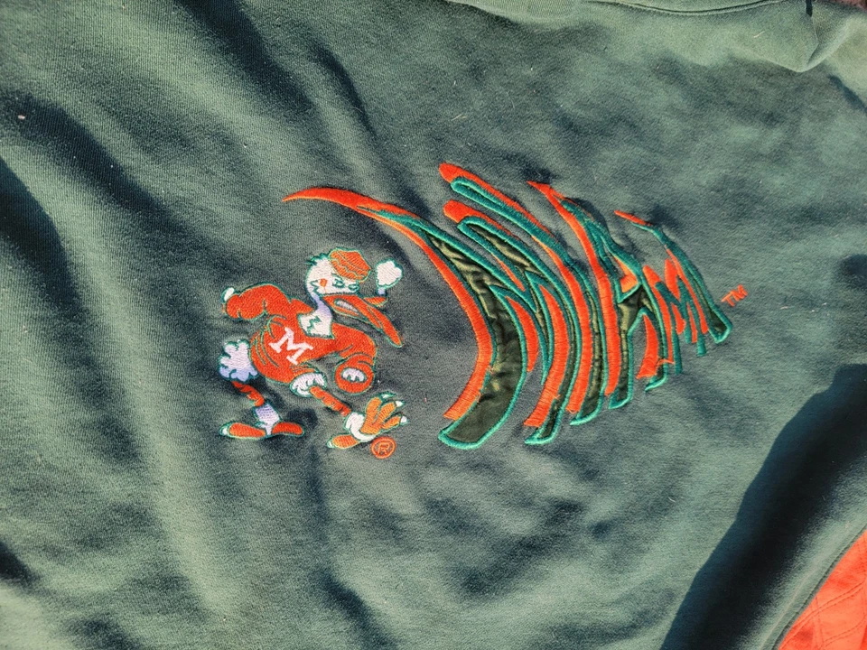 XL Vintage Miami Hurricanes Hoodie Banned Logo Sweatshirt Embroidered - Image 3 of 4