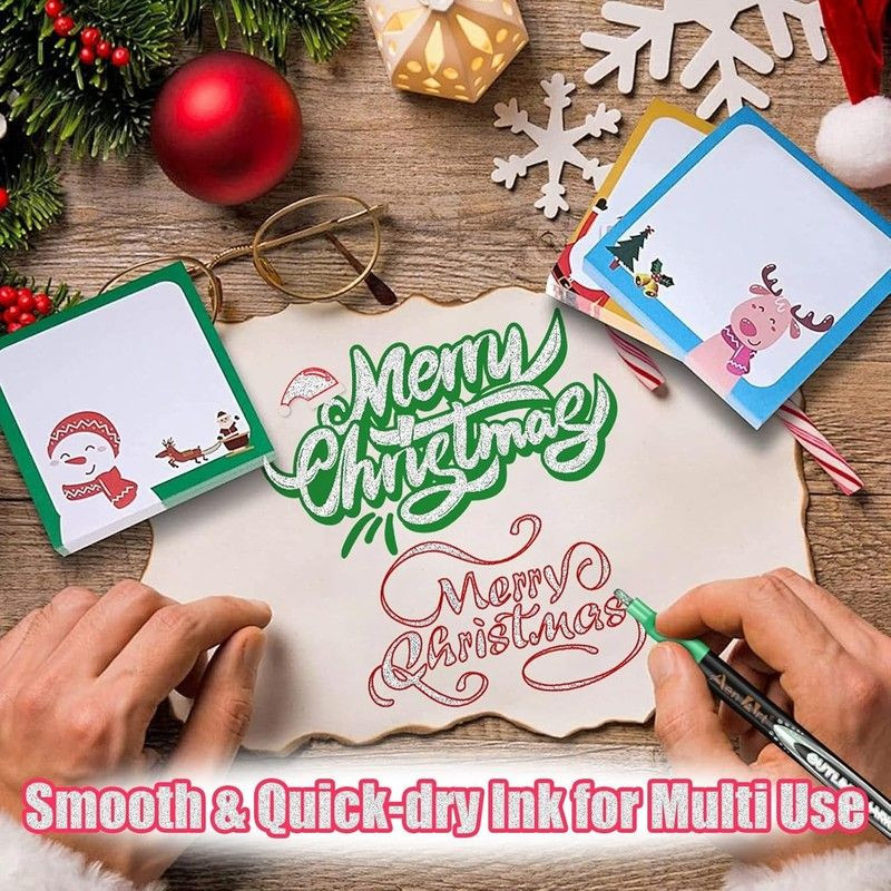 Aen Art Double Line Pens, 26 Colors Shimmer 26 Count (Pack of 1), 26 