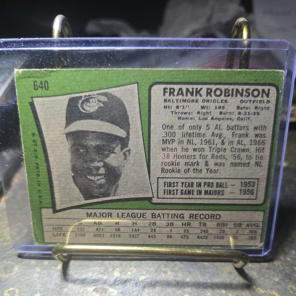 Topps 1971 - Frank Robinson #640 Foto 2 de 2