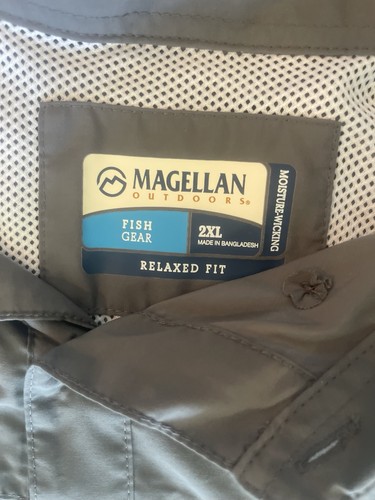 Magellan Outdoor Hemd Herren 2XL Fish Gear Mag Wick Angler Fit belüftet grau kariert - Bild 6 von 16