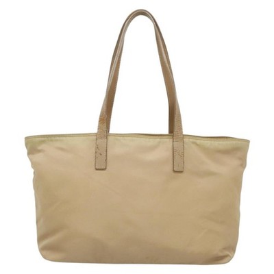 PRADA Tote Bag Nylon Beige Silver Auth bs27839 | eBay