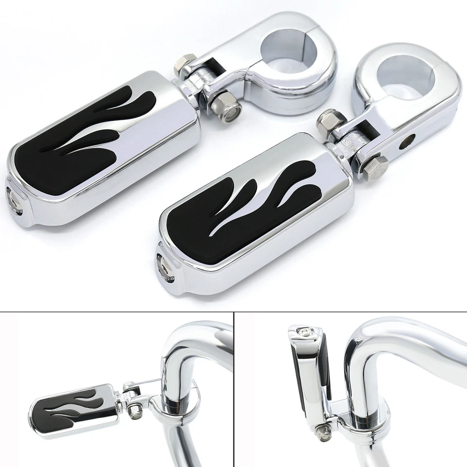 1.25" Nuevo estribo y soporte estilo llama reposapiés para Honda Goldwing 1800 2001-20 Foto 4 de 4