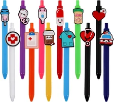 12 Pcs Cute Nurse Pens, Funny Nurse Accessories Pen Black Gel Ink Nursing Stu...