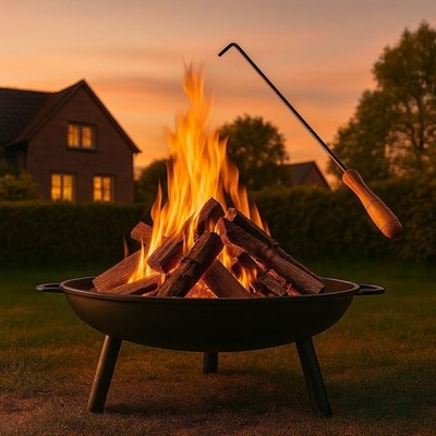 Fire Bowl for the Garden - Fire Pit Diameter 58 cm with 43 cm Poker - Fire Baske