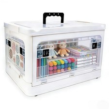 Multifunctional Craft Storage Box  20 Qt 40 x 29 x 24.5 inches, white