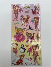 Vintage Lisa Frank Sticker Sheet NEW Unused S1250 Vibrant Retro Fairy Parrot