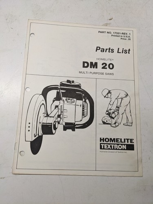 #ad HOMELITE PARTS LIST BOOK CATALOG MANUAL MULTI PURPOSE SAW DM20 17331 $5.00