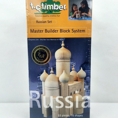T.C. Timber Russia Master Builder Block System #50-6632 - 53 Wooden Blocks