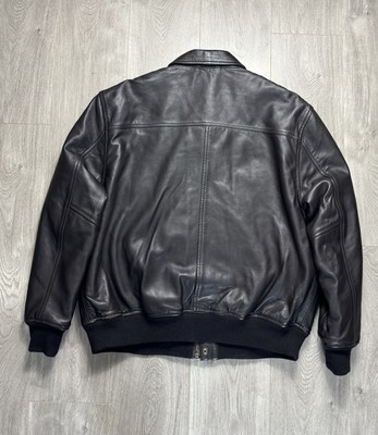 Cockpit USA Blue Eagle Leather Jacket Large New York City Dark 