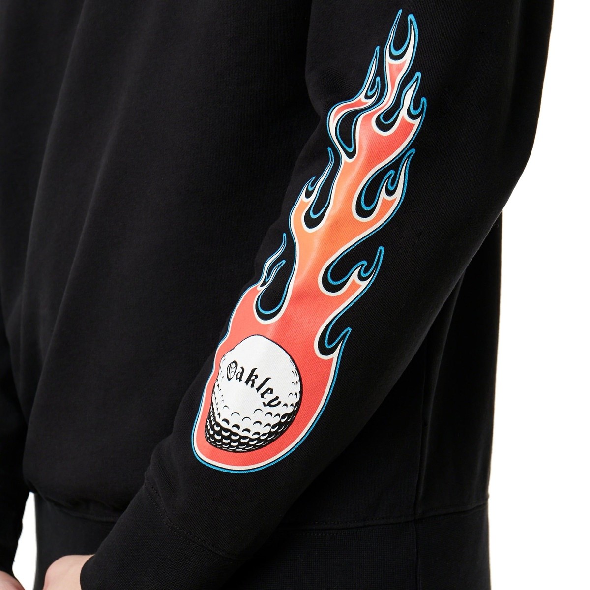 OAKLEY フレイム ロゴ スウェット ストリート ファイヤー ブラック
