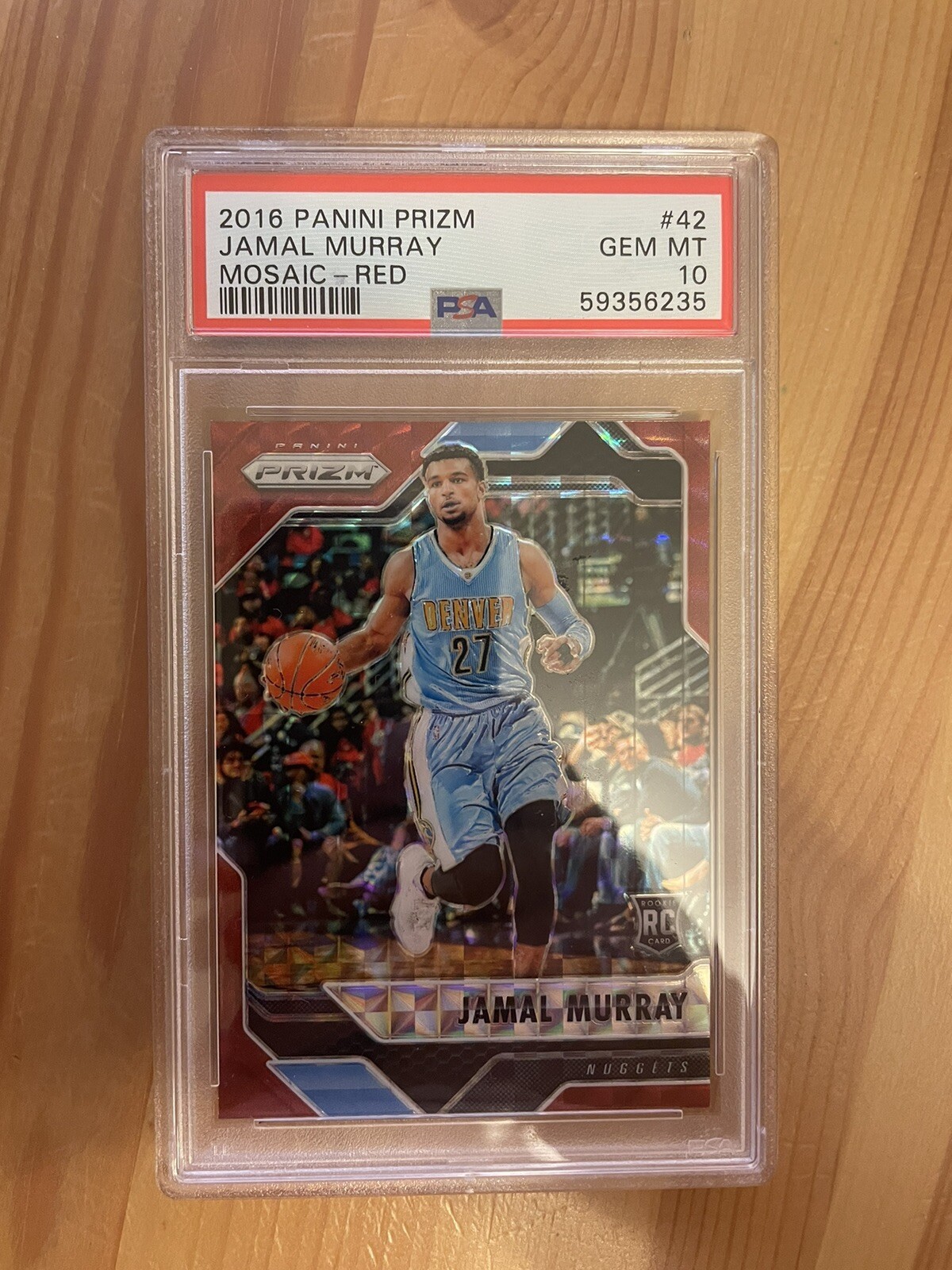 Jamal Murray 2016-17 Panini Basketball Prizm Mosaic Red RC #42 Rookie PSA 10