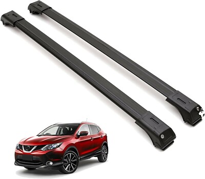 Roof Rack Crossbars Cross Rails Black Aluminum for Nissan Rogue