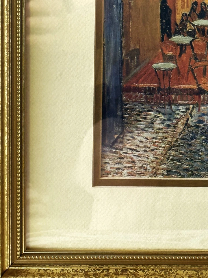 Vincent Van Gogh (holandés), impresión de giclee de colección "Café terraza por la noche" enmarcada/enmarcada Foto 4 de 4