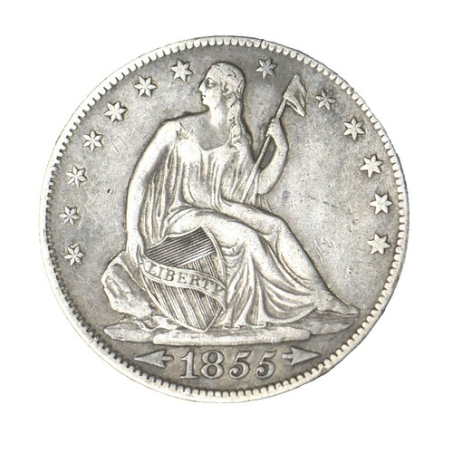 アメリカ シーテッドリバティ1855年 ハーフダラー 1855-O Seated