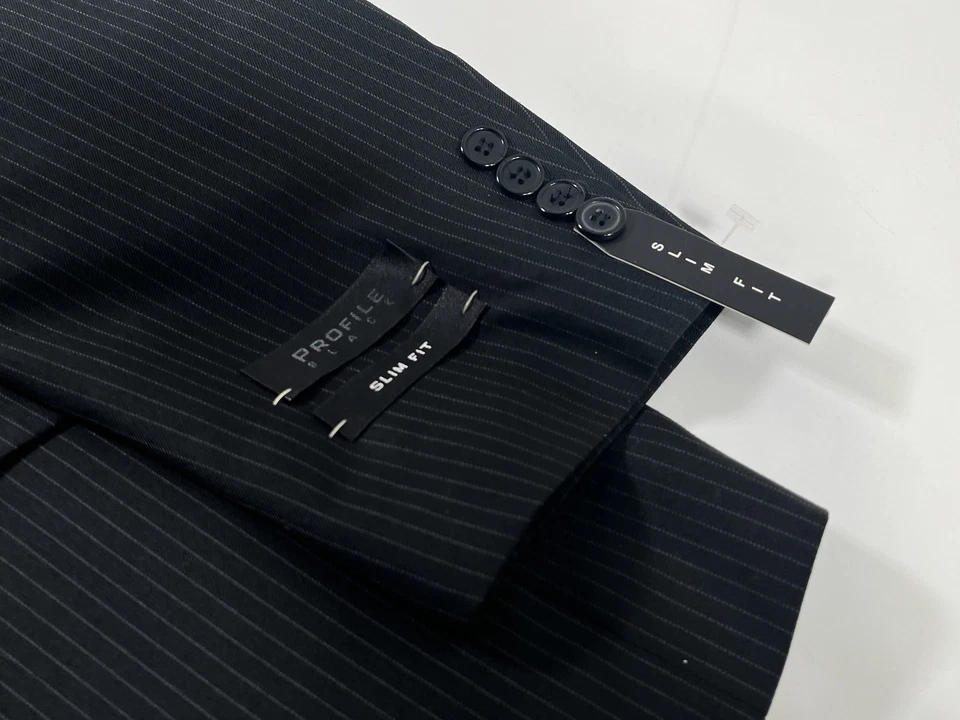 Traje Para Hombre Perfil Negro Calce Ajustado 2 Botones Talla 46S 40W NUEVO Foto 2 de 4