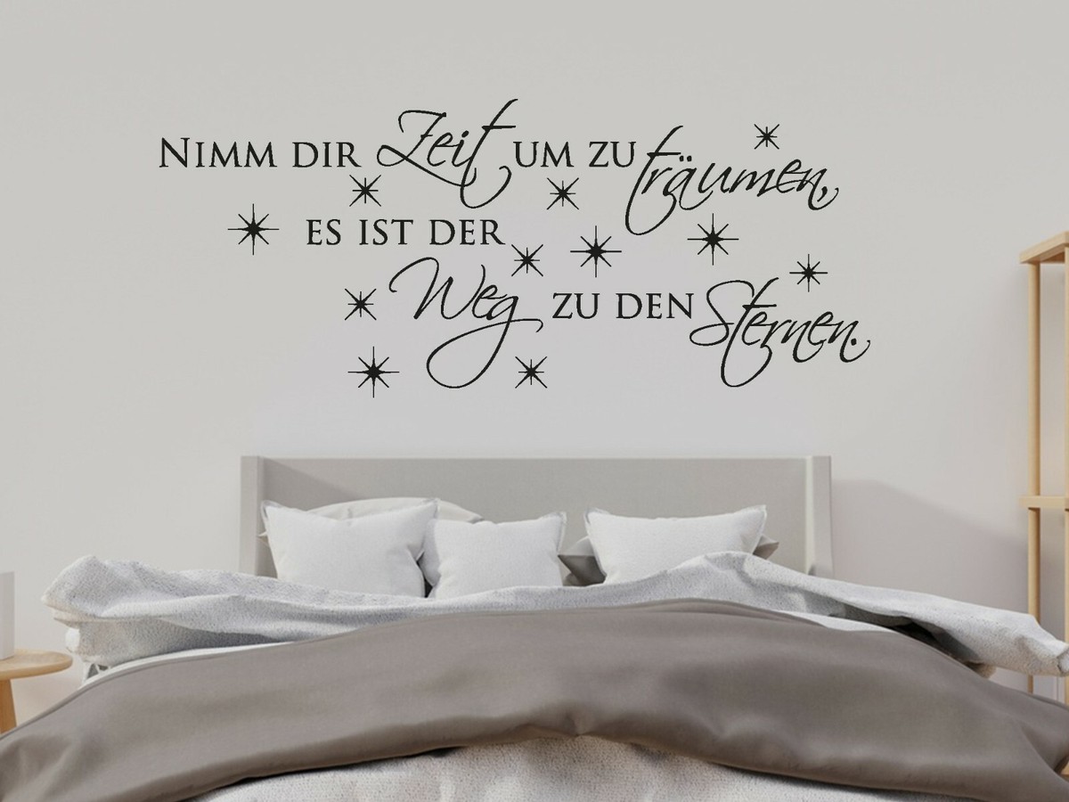 wandtattoo nimm dir zeit um zu träumen schlafzimmer spruch wandspruch  aufkleber