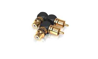 1Paar (2Stk)  Viablue XS RCA Adapter Cinchadapter 90° S/XL