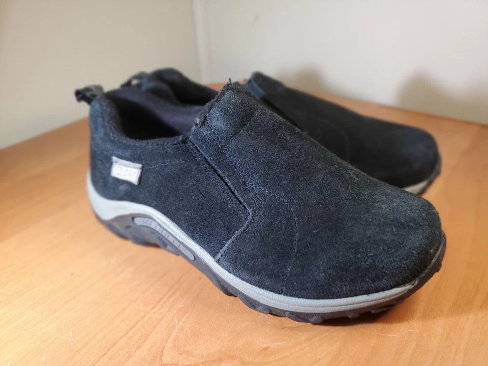 Zapatos Mocasines Merrell Niños Niños Talla 12.5 Jungle Moc Negro Gamuza - PERFECTOS Foto 4 de 4