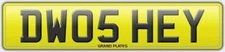 DW05 HEY DW INITIALS HELLO HI REGISTRATION CHERISHED NUMBER PLATE ASSIGNED FREE