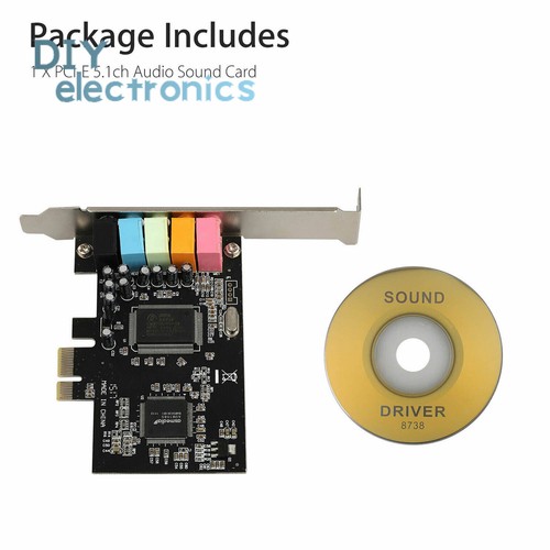PCI-E PCI Express 6-kanałowa 5.1 CMI8738 Audio Sound Card PC windows7/8 - Zdjęcie 10 z 14