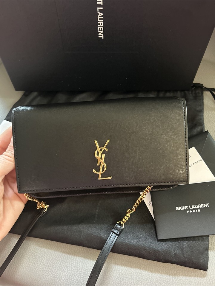 Saint Laurent Classic Monogram Phone Holder Shoulder Bag Leather