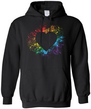 Heart Rainbow Burst Unisex Hoodie Sweatshirt Cute Love Art Design Gift