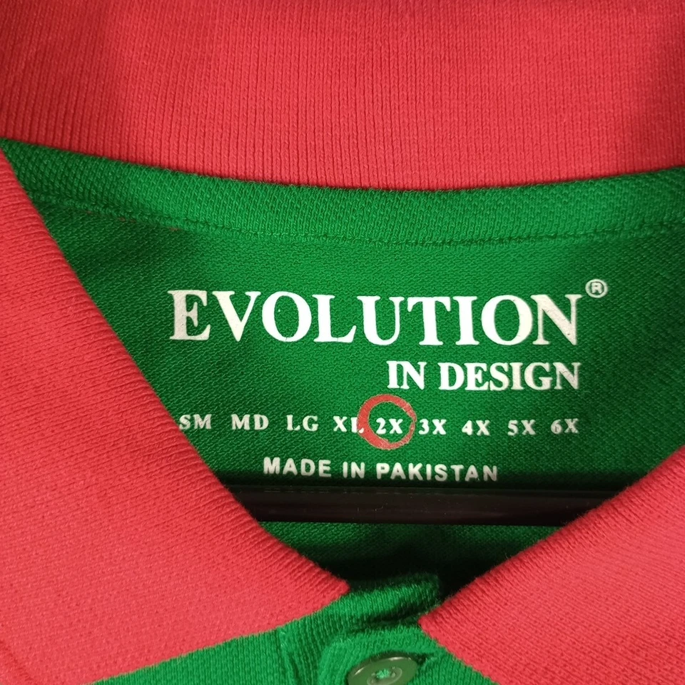 Polo Evolution In Design Para Hombre 2xl Verde/Rojo Rayas Polo Rugby Foto 2 de 4