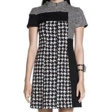Stunning Cue Abstract Houndstooth Dress Size 8