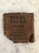 “RIVAL” Wire Belt Lacing. The Malin & Co.  Vintage NM