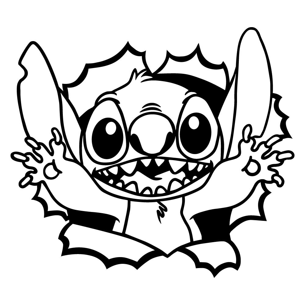 6.7" STITCH SURPRISE Vinyl Decal Sticker Car Window Disney Lilo and