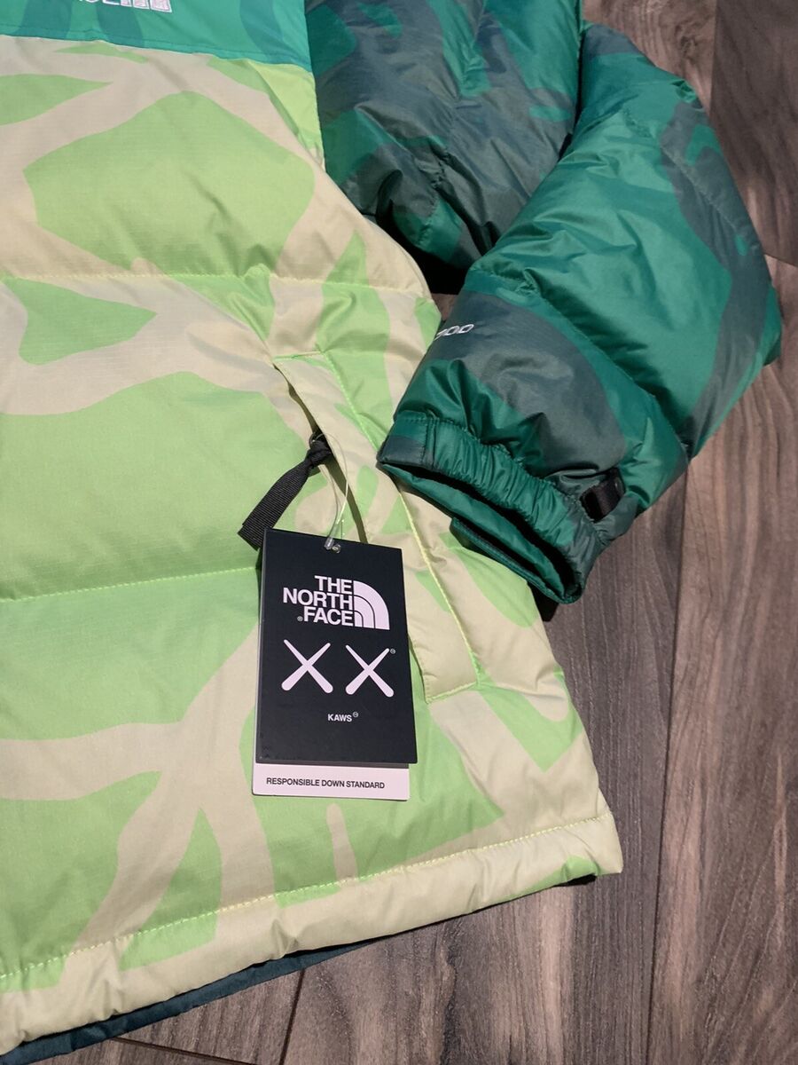 KAWS x The North Face Retro 1996 Nuptse Jacket Safety Green KAWS x The North Face Retro 1996 Nuptse Jacket Safety Green
