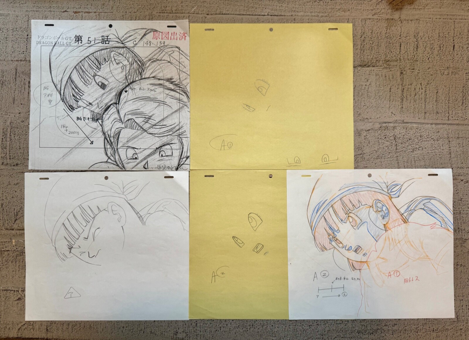 Dragon Ball Z GT DBZ Pan Anime Genga no Cel Art Animación Original Goku Vegeta