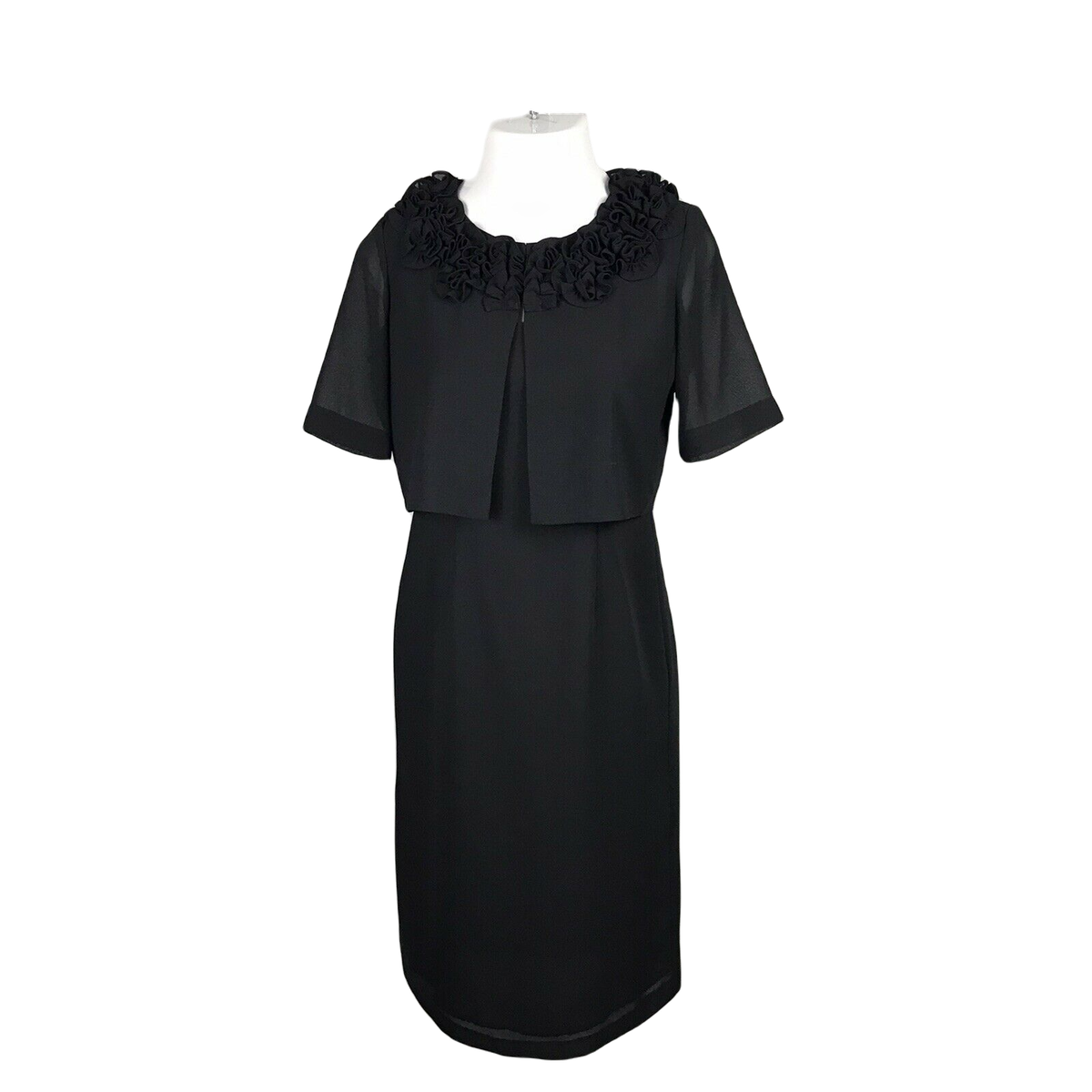 Danny & Nicole 2PC Black Sheath Formal Dress ~ Sz 8 ~ Knee Length ~  Sleeveless | eBay