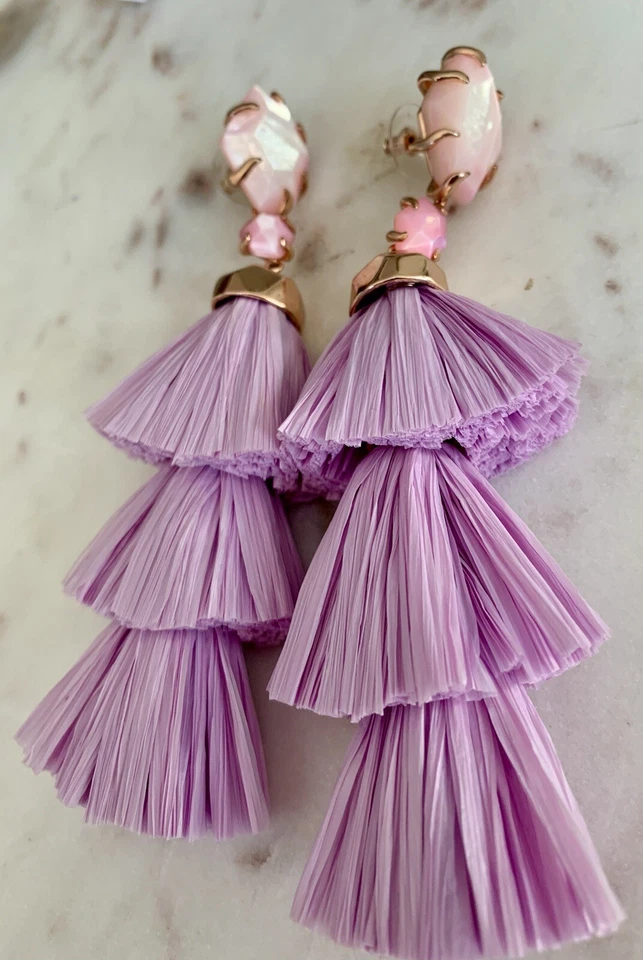 Pendientes Kendra Scott Denise Rosa Madreperla Con Rafia Lila Foto 2 de 4