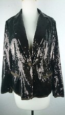 Chicos Sz 0 S 4 Brown Full Sequin Blazer Shining Tuxe Sheron Jacket Party 149