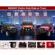 12V 2-Seater Kids Ride On Car Electric Toy Jeep USB Bluetooth Remote Control Toy