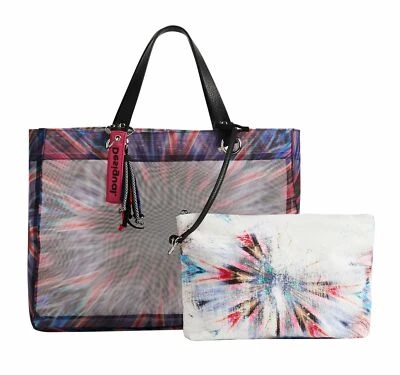 Desigual Bols Caleidoscope Shopping Bag Schultertasche Tasche Space Blue Pink