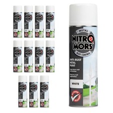 Nitromors Smooth Metal Finish White Spray Paint 500ml Anti Rust Corrosion