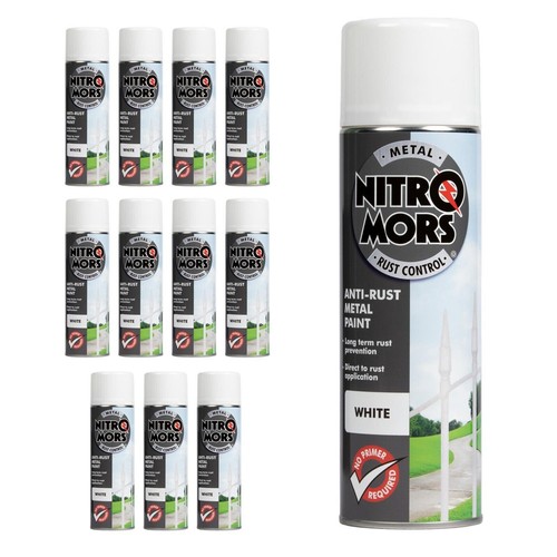 Nitromors Smooth Metal Finish Rostschutz Korrosion Weiß Lackspray 500ml - Bild 10 von 10