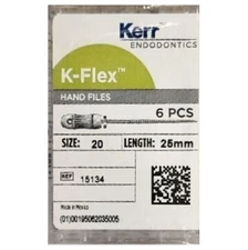 *6-Pieces* Kerr Endodontics K-Flex Hand Files Size-20 Length-25mm 15134
