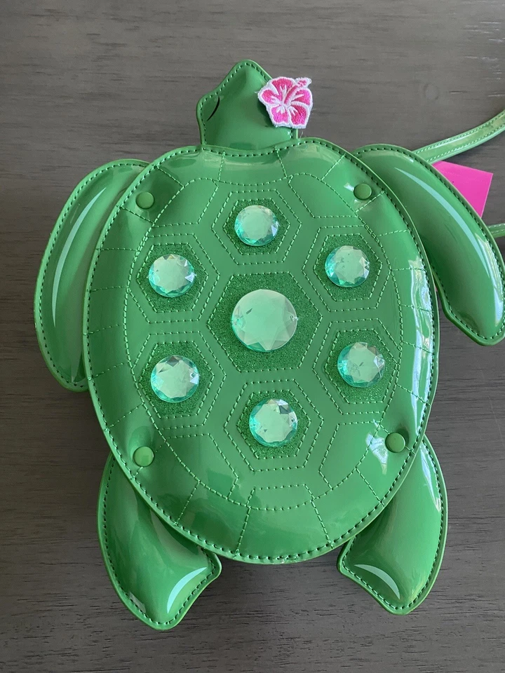 Betsey Johnson GREEN "SHELLY TURTLE" TROPICAL Kitsch Crossbody Bag/Purse NWT