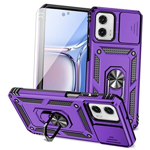 for Motorola Moto G Power 5G Purple w/ Slide Camera 2nd gen. Military Grade