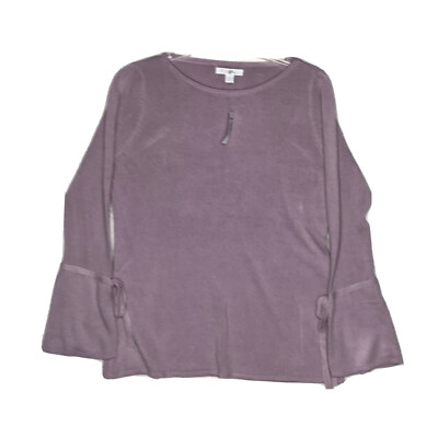 Roz & Ali Sweater Women s Medium Purple Acrylic Lightweight  Bell Sleeves NWT