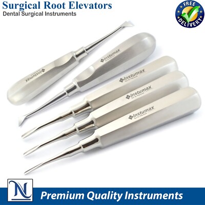 5PCS Dental Cryer Elevators Luxating Elevator Coupland Straight 2mm, 3mm, 4mm