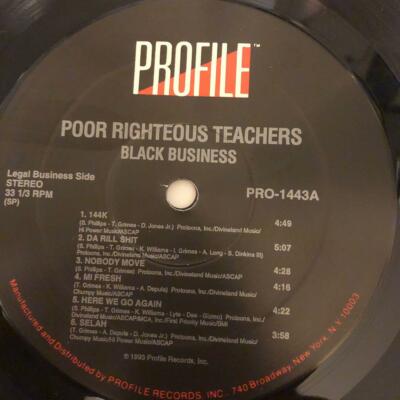 Poor Righteous Teachers / Black Business 1993 US LP Profile