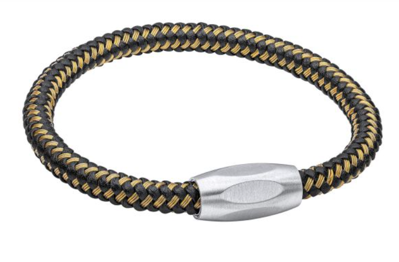 Fred Bennett Black and Yellow Gold Plated Wire Bracelet B5450