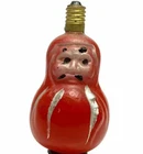 Vintage Japanese Red Lucky Daruma Figural Light Bulb C6 Antique WORKS Wish Luck